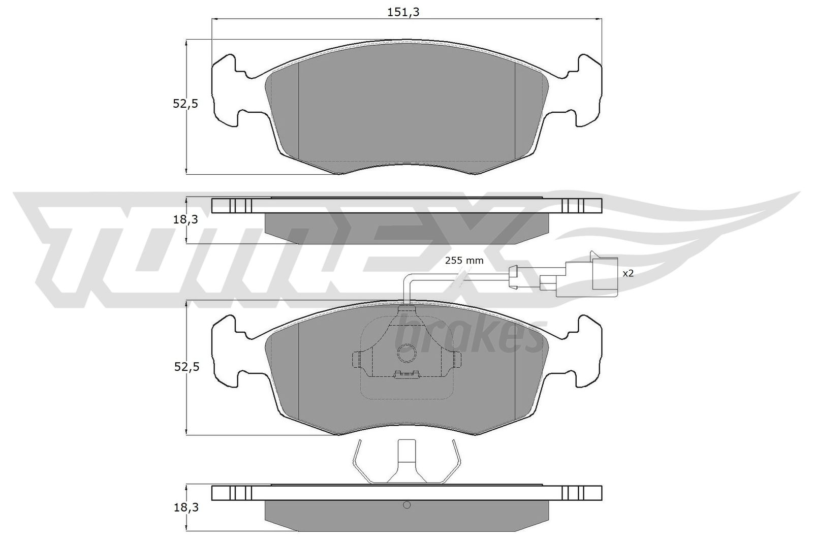 Sada brzdových platničiek kotúčovej brzdy TOMEX Brakes